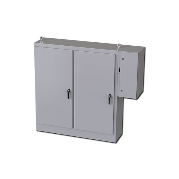 3 Point Latch with Padlock Handle Electrical Enclosures, 72 in H, 18 in D, 65-3/4 in W